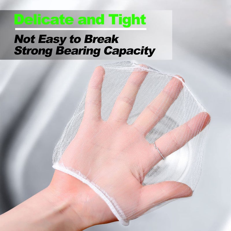 Setaria Viridis Disposable Mesh Sink Strainer Bags - 100 Pcs High Elasticity Sink Strainer Filter Mesh Bags for Collecting Kitchen Food Waste - Image 5